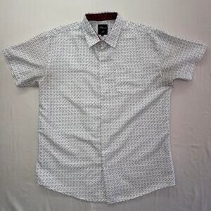 Planet B Geometric Mini Pattern Short Sleeve Button Up